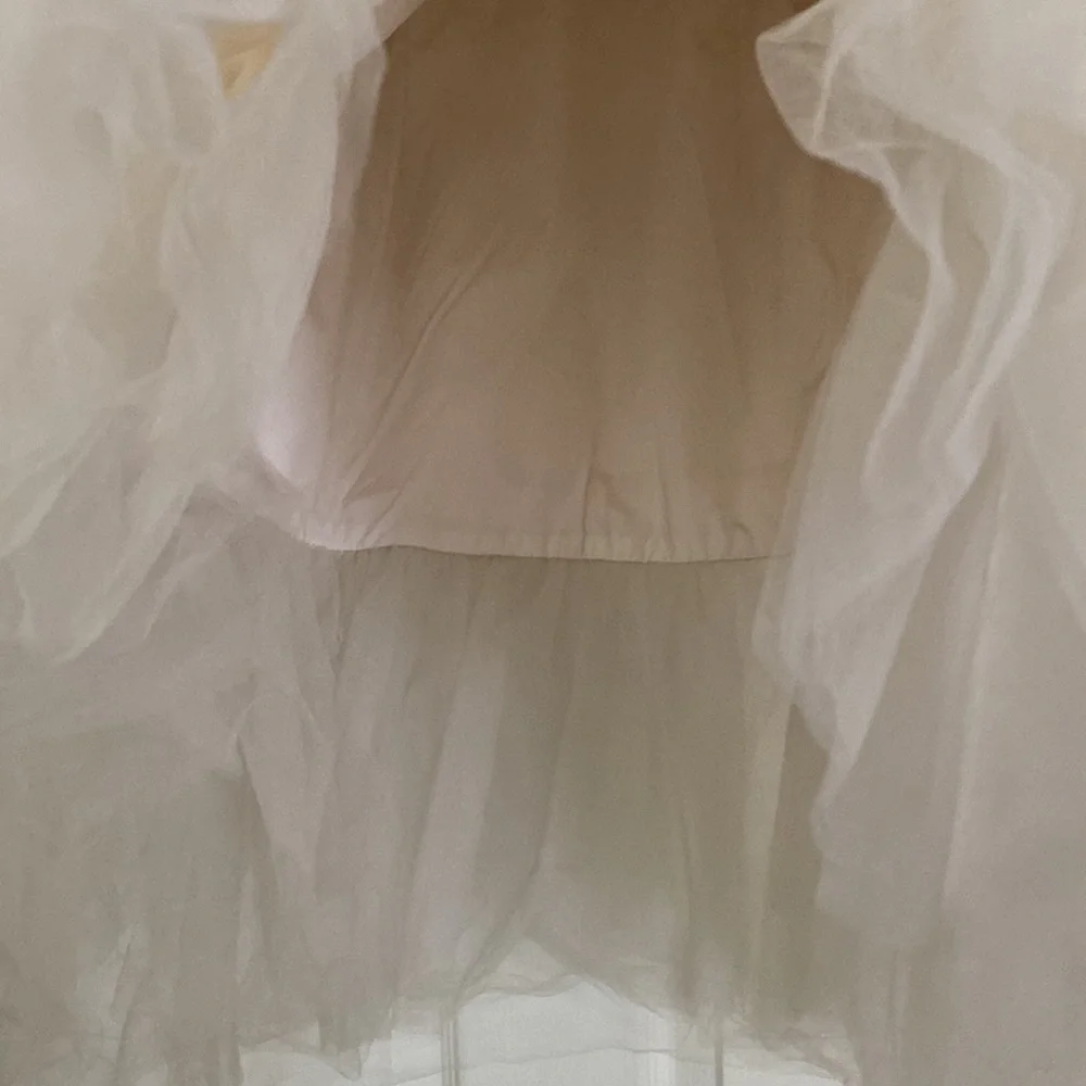 ✨HP✨ Allison Parris Vintage “Winter Wonderland” Ivory Tulle Dress Size 10 - Picture 5 of 6